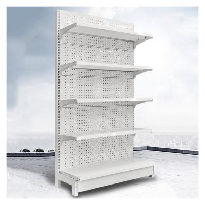 Heavy-Duty Metal Retail Shelving, White, 120 x 43 x 135 cm