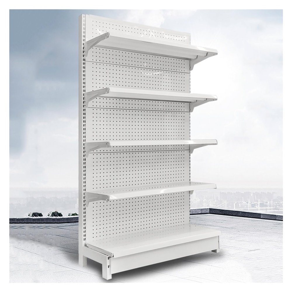 Heavy-Duty Metal Retail Shelving, White, 120 x 43 x 135 cm
