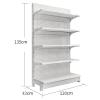 Heavy-Duty Metal Retail Shelving, White, 120 x 43 x 135 cm view 2