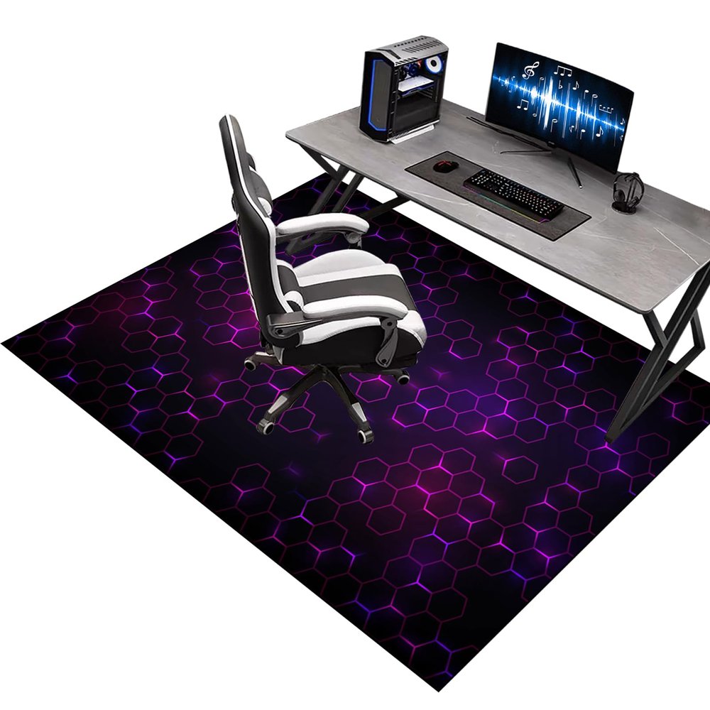 KQIEJUY Gaming Chair Mat, 90 x 120 cm, Non-Slip and Scratch-Resistant