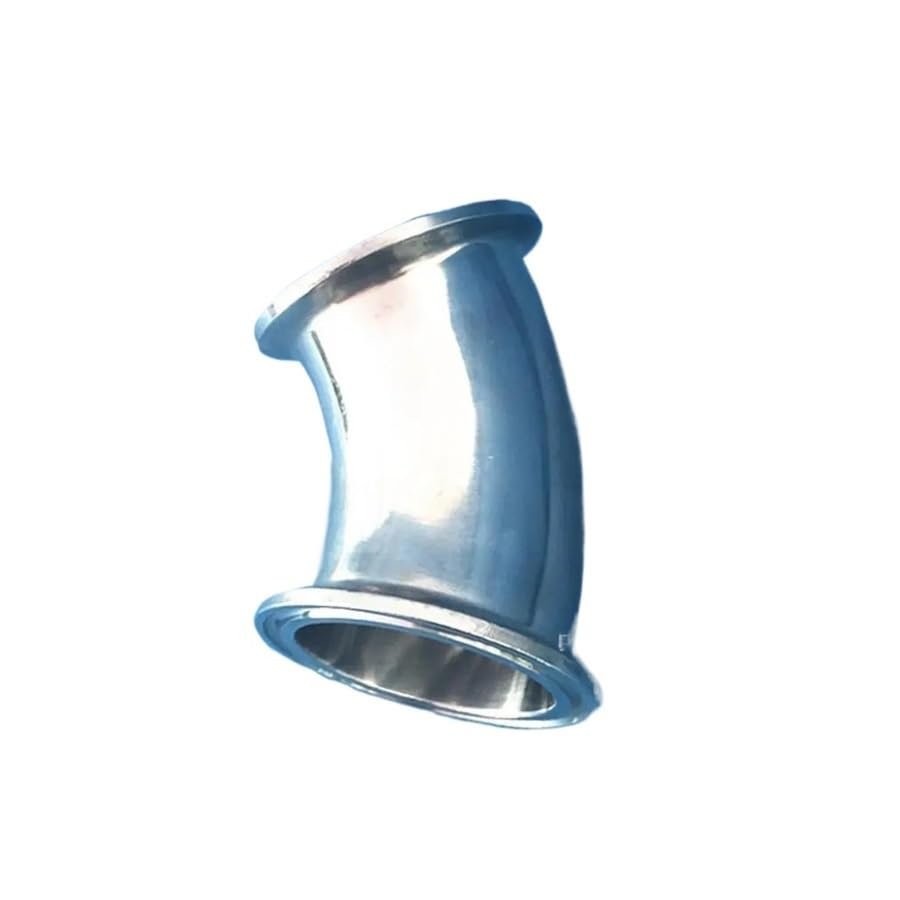 EKFBQBGW 1.5-Inch Tri-Clamp x 25 mm (1-Inch) Tube OD 45° Elbow, SUS 304 Stainless Steel