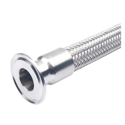 SMGLRUEAT 19 mm (1/2 in DN15) Ferrule, 50.5 mm Tri-Clamp Braided Flexible Hose, 500 mm Long, SS304 Pipe