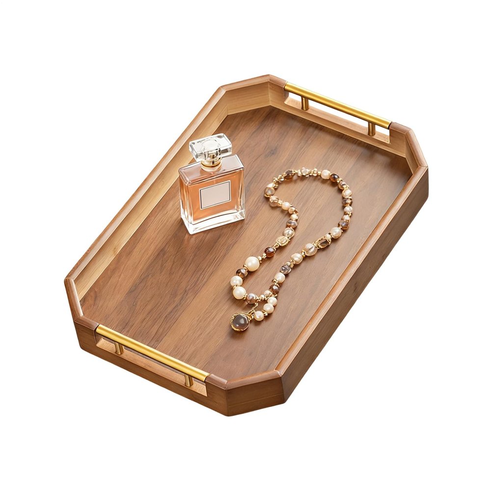 Octagonal Anti-Slip Wooden Tray