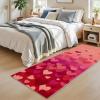 Striped Heart Runner Rug for Hallway & Kitchen, Romantic Aesthetic view 3