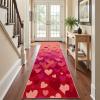 Striped Heart Runner Rug for Hallway & Kitchen, Romantic Aesthetic view 4