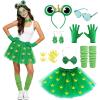 SINSEN 8-Piece Adult Frog Costume Set with Tulle Skirt and Accessories view 1