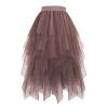 Women's Layered Tulle Tutu Skirt, High-Low A-Line Midi Skirt for Costumes and Festivals view 1