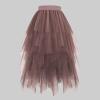 Women's Layered Tulle Tutu Skirt, High-Low A-Line Midi Skirt for Costumes and Festivals view 2