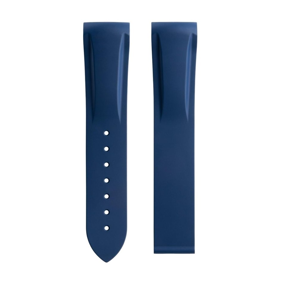 XNJIADVSY 19/20/21/22 mm FKM Fluororubber Curved-End Watch Strap for Omega 300 Seamaster 600 Planet Ocean Speedmaster