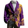Men's Colorful Gradient-Print Corduroy Carnival Blazer with City Motif view 1