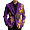 Men's Colorful Gradient-Print Corduroy Carnival Blazer with City Motif view 2