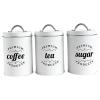 LOVIVER Coffee, Tea and Sugar Storage Containers with Lids, Airtight, White Tinplate view 1