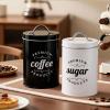 LOVIVER Coffee, Tea and Sugar Storage Containers with Lids, Airtight, White Tinplate view 3