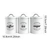 LOVIVER Coffee, Tea and Sugar Storage Containers with Lids, Airtight, White Tinplate view 4