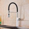 ISCBAFYX Kitchen Sink Faucet for Bar, Farmhouse, and Commercial Use, Matte Black, Single-Handle Sprayer Faucet with Holder, Deck Mount, Chrome-White Hot and Cold Faucet (Chrome White B) view 1