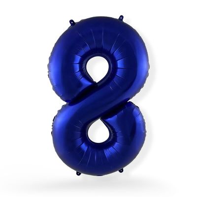 FUNXGO Dark Blue Number 8 Foil Balloon (Approx. 68 cm) – Helium-Compatible Decoration