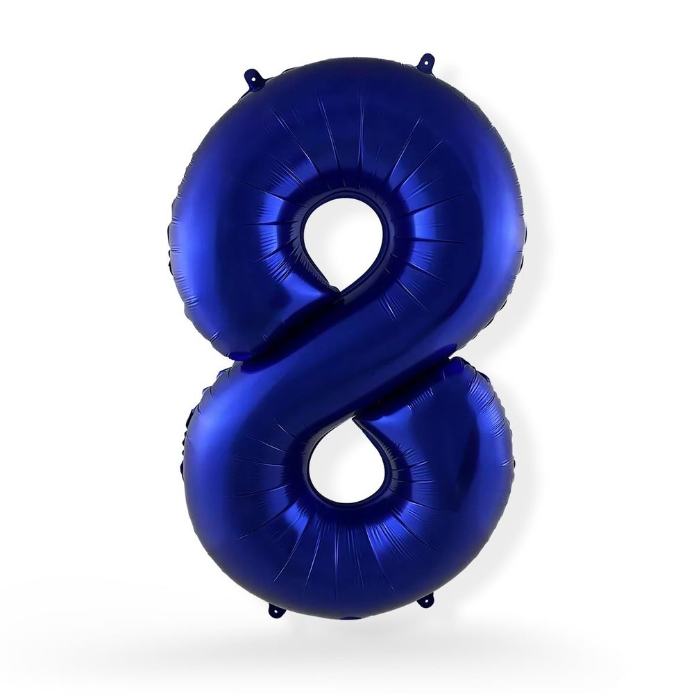 FUNXGO Dark Blue Number 8 Foil Balloon (Approx. 68 cm) – Helium-Compatible Decoration