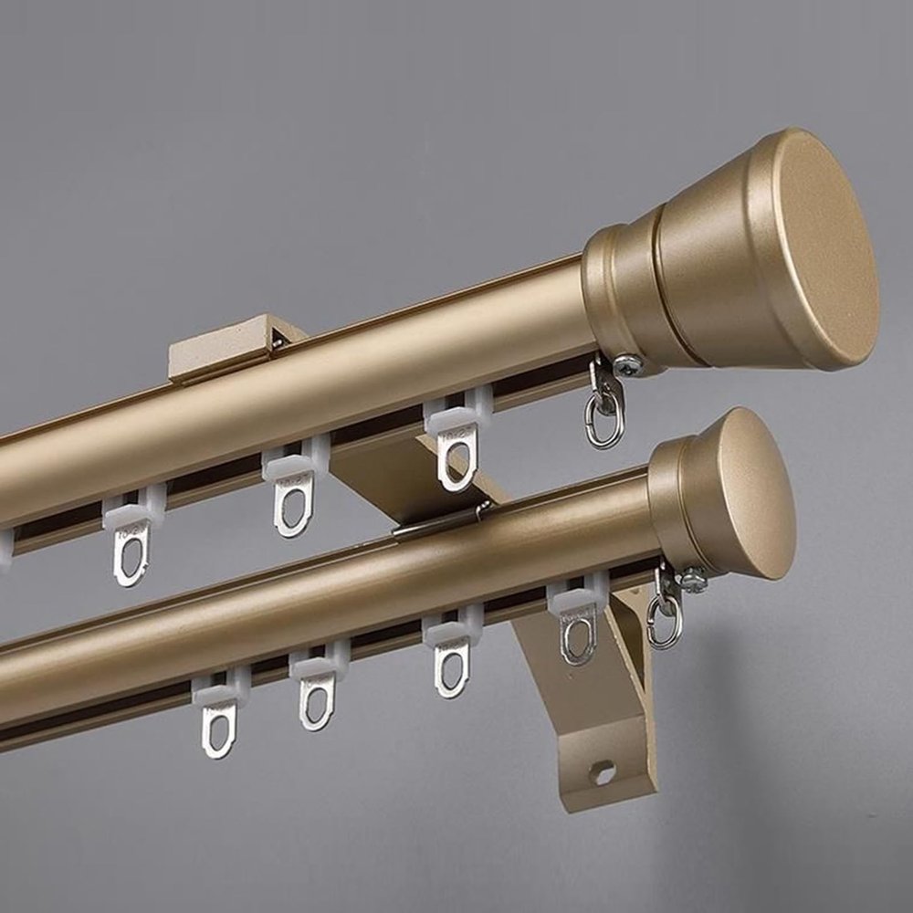 Double-Track Curtain Rod Set for Wall Mounting