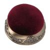 Fafeims Vintage Pin Cushion with Metal Base, Green Bronze Base, Red view 3