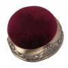 Fafeims Vintage Pin Cushion with Metal Base, Green Bronze Base, Red view 4