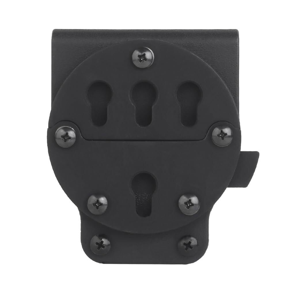 PBTMCD Rotating Tactical Belt Mount, Adjustable Quick-Release Base for 3-Hole Holsters and Magazine Pouches (BK)