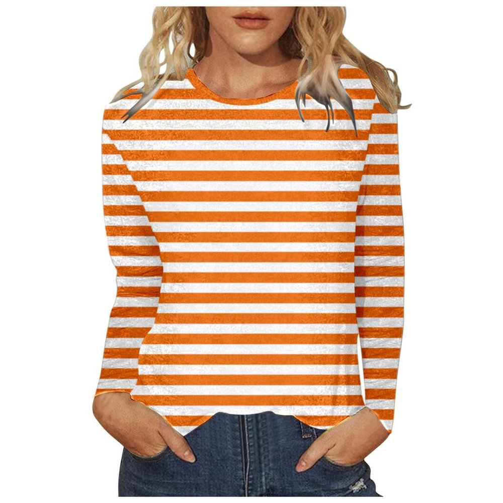 Striped Long-Sleeve Shirt, Red and White, Unisex Carnival Costume Top