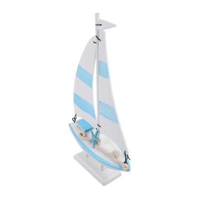 Healifty Wooden Sailboat Model, Mediterranean-Style Coastal Table Decor