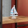 Healifty Wooden Sailboat Model, Mediterranean-Style Coastal Table Decor view 3