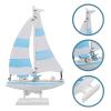 Healifty Wooden Sailboat Model, Mediterranean-Style Coastal Table Decor view 4