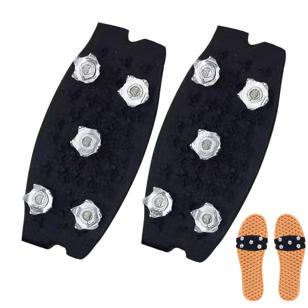 Snow Cleats for Shoes, 5-Tooth Ice Grippers, 2-Pack