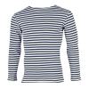 Unisex Red and White Striped Long-Sleeve Shirt view 2