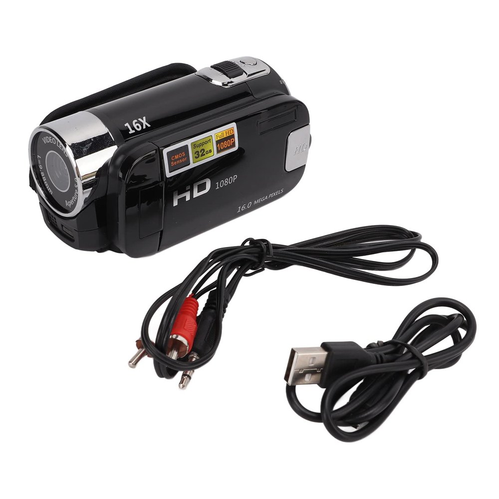 Odorkle Digital Camcorder with 16x Zoom, 2.7-Inch LCD, 270° Rotation and Flash, Black
