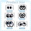 NBEADS 60-Piece Iron-On Eye Patches, 6 Styles, Black and White view 2