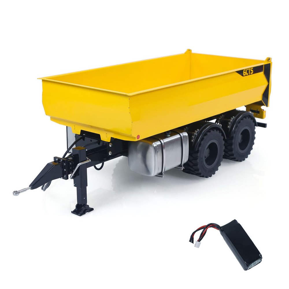 CUT Model 1/14 Metal 2-Axle Hydraulic Dump Trailer Kit for LR914 RC Excavator