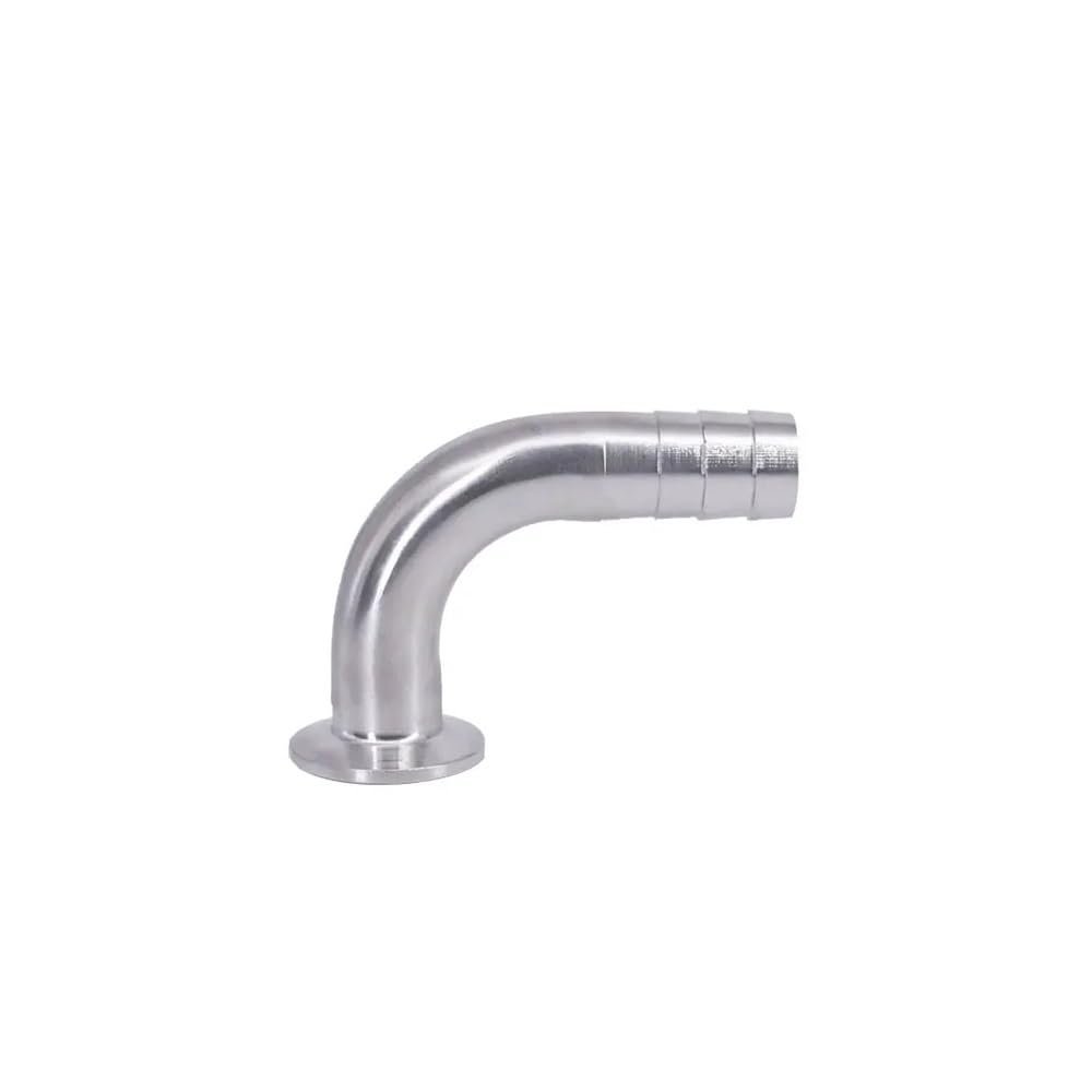 ZGPOSQKZSC 5-Piece 0.75" Tri-Clamp Ferrule, OD 34 mm × 19 mm, 3/4" Hose 90° Elbow, SUS 304 Stainless Steel, Home Brewing Beer Wine