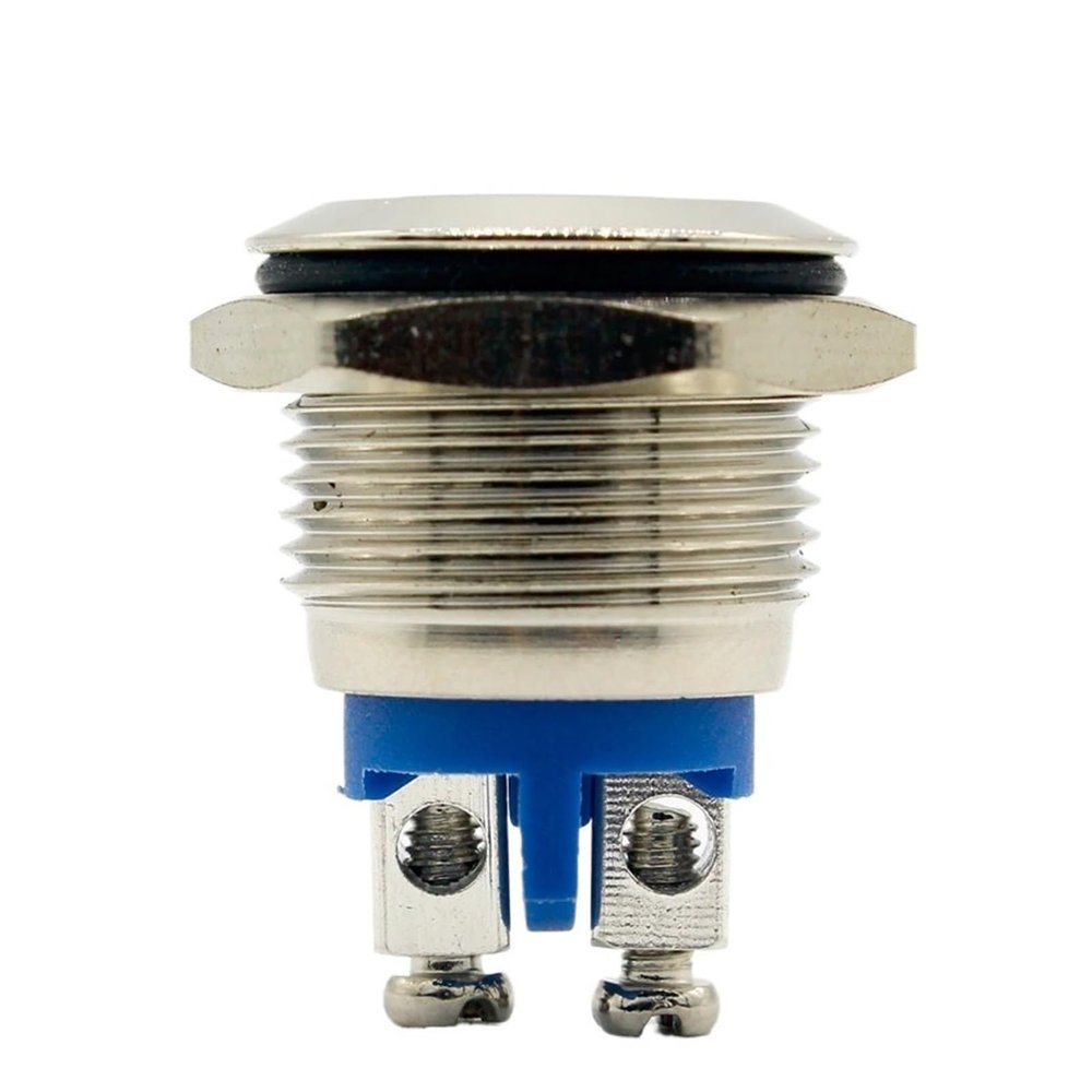 HDKYSWBUEJ 16 mm Momentary Start/Horn Button, Stainless Steel Metal Push Button Switch