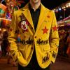 Men's Carnival Clown-Print Corduroy Blazer with Sequins view 2