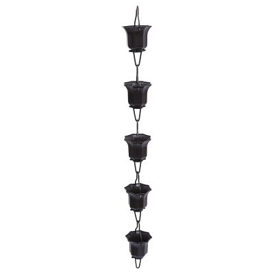 Mikikit Lotus Rain Chain, 1 m, Japanese-Style Aluminum Alloy Garden Decor