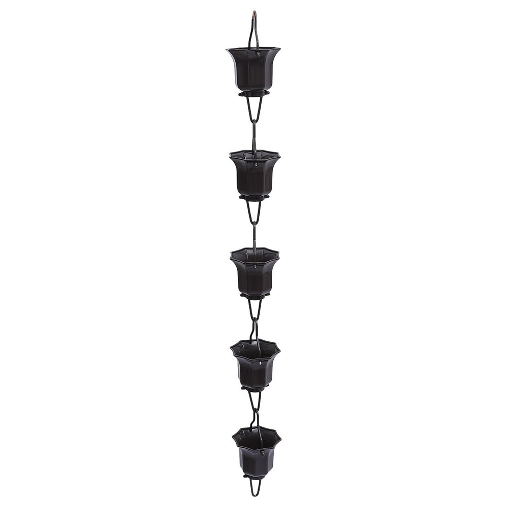 Mikikit Lotus Rain Chain, 1 m, Japanese-Style Aluminum Alloy Garden Decor