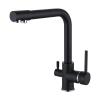 ISCBAFYX 3-Way Kitchen Faucet with Filter, 2 Water Outlets, 360° Swivel, 3-in-1 Mixer, Gold, Black + Chrome view 1