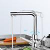 ISCBAFYX 3-Way Kitchen Faucet with Filter, 2 Water Outlets, 360° Swivel, 3-in-1 Mixer, Gold, Black + Chrome view 2