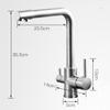 ISCBAFYX 3-Way Kitchen Faucet with Filter, 2 Water Outlets, 360° Swivel, 3-in-1 Mixer, Gold, Black + Chrome view 3