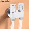 Haofy 1-in-2-Out Angle Valve with Dual Control, G1/2 Male Thread, Silver view 2