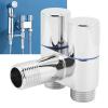 Haofy 1-in-2-Out Angle Valve with Dual Control, G1/2 Male Thread, Silver view 4