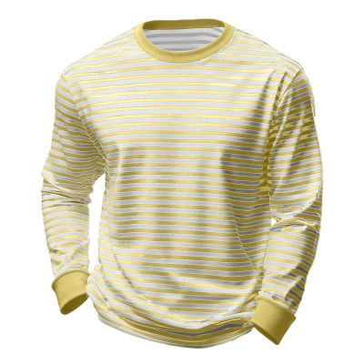 Unisex Red-and-White Striped Long-Sleeve Shirt