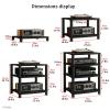 Maple Media Stand, Adjustable Feet, 1-Tier Audio Shelf, Open Storage Rack, Modern Wood Design, 59.9 x 47.8 x 9.9 cm view 2