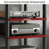 Maple Media Stand, Adjustable Feet, 1-Tier Audio Shelf, Open Storage Rack, Modern Wood Design, 59.9 x 47.8 x 9.9 cm view 4