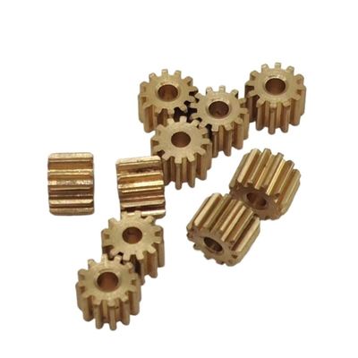 Thalawirefix 10-Pack 0.4 Module 9-Tooth Brass Pinions, 4.4 x 4 mm Micro Spur Gears