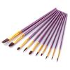 SaryEdge 10-Piece Nylon-Bristle Brush Set for Oil, Acrylic, Gouache, Watercolor & Pens view 1