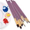 SaryEdge 10-Piece Nylon-Bristle Brush Set for Oil, Acrylic, Gouache, Watercolor & Pens view 3